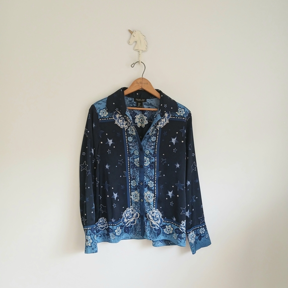 Chrysalis Button Down Blouse, Celestial
